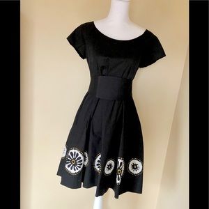 DKNY Black Dress with Gold/Silver Embroidery